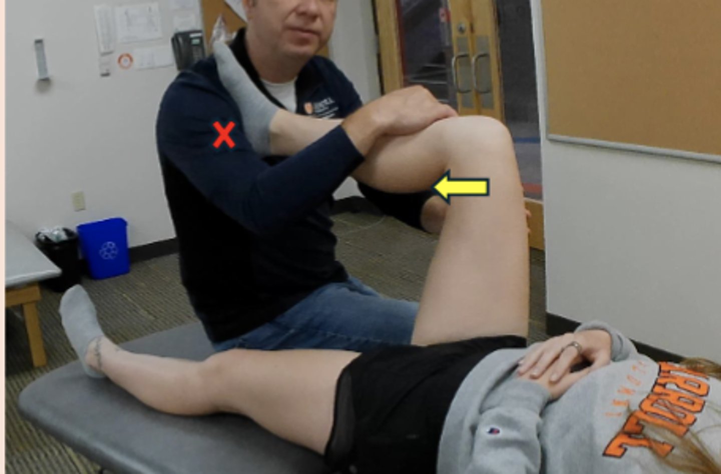 <p>- muscle energy technique</p><p>- patient in 90-90 position</p><p>- activate only glutes</p><p>- PT prevents HS or TFL from activating</p><p>- 3x10 seconds</p>