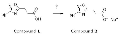 <p>Which compound is most appropriate to accomplish the synthesis in Figure 2?&nbsp;</p><p><strong>A</strong></p><p>Sodium bromide</p><p><strong>B</strong></p><p>Sodium chloride</p><p><strong>C</strong></p><p>Sodium hydroxide</p><p><strong>D</strong></p><p>Sodium iodide</p>