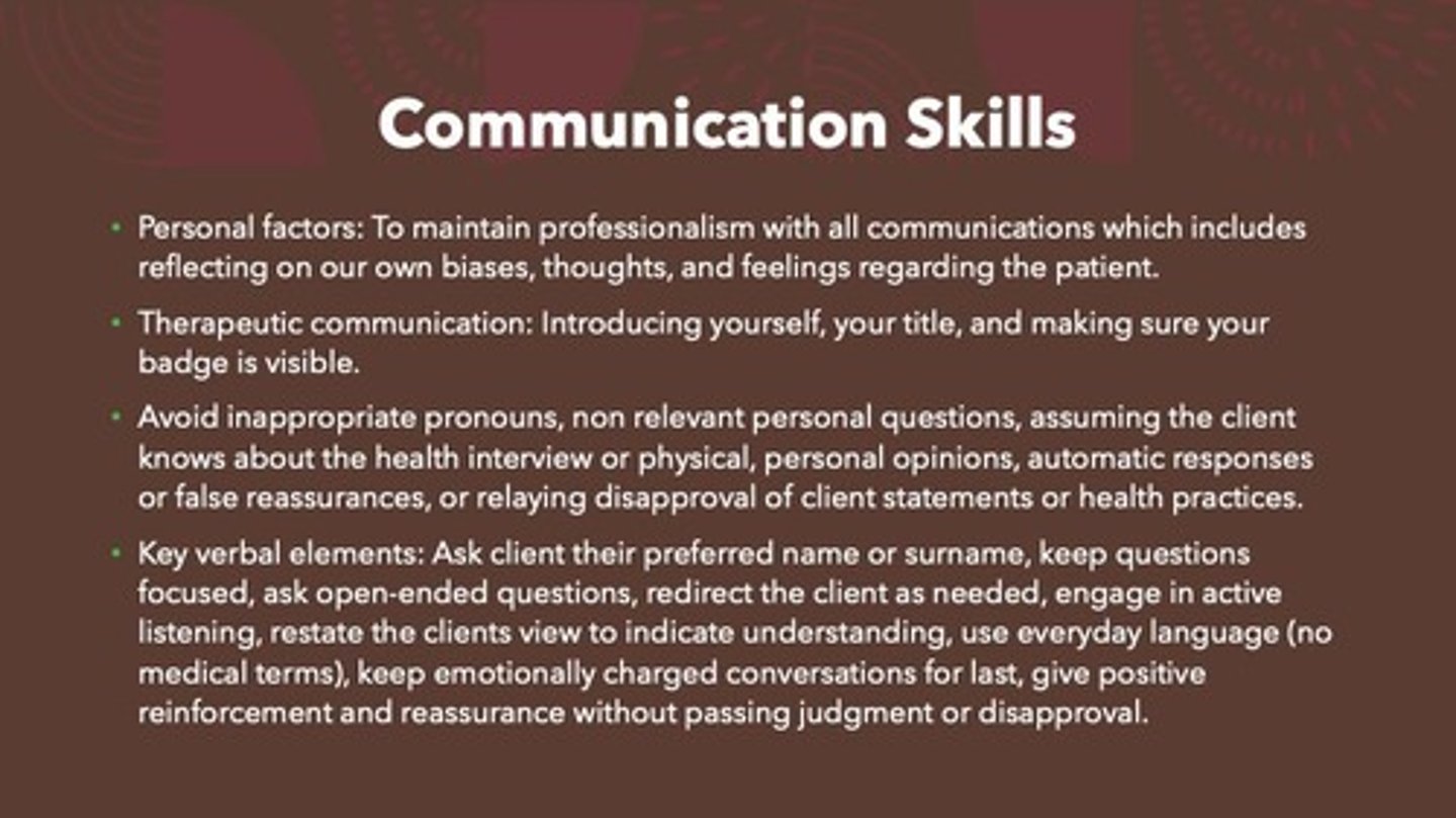 <p>Professional interaction to build client rapport.</p>