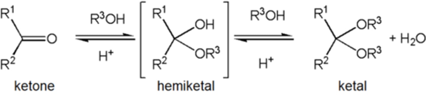 <p>term ketal is sometimes used to identify structures associated with ketones rather than aldehydes and, historically, the term acetal was used specifically for the aldehyde cases.</p>