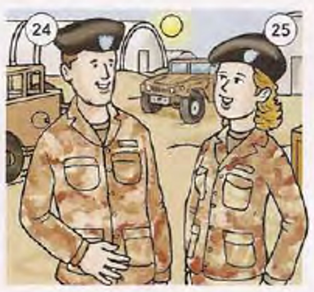 <p>the female military personnel</p>