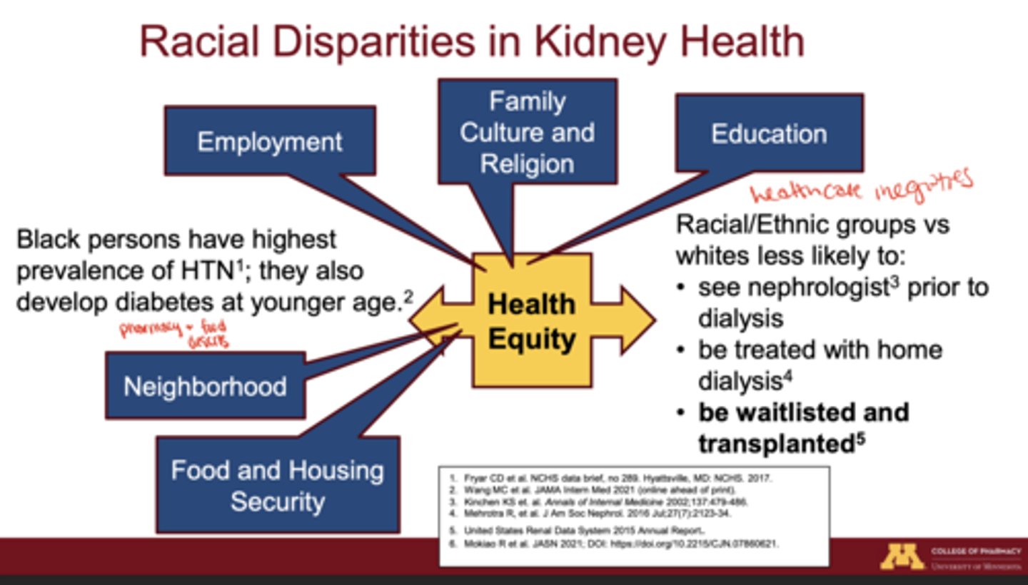 <p>Neighborhood safety, food and housing security, education level, cultural and religious influences, and employment access</p>