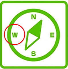 <p>ทิศตะวันตก</p>