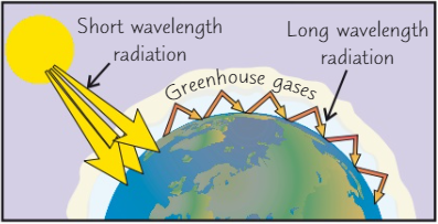 <p><strong>Explain the greenhouse effect in terms of the interaction of short and long wavelength radiation (7)</strong></p>