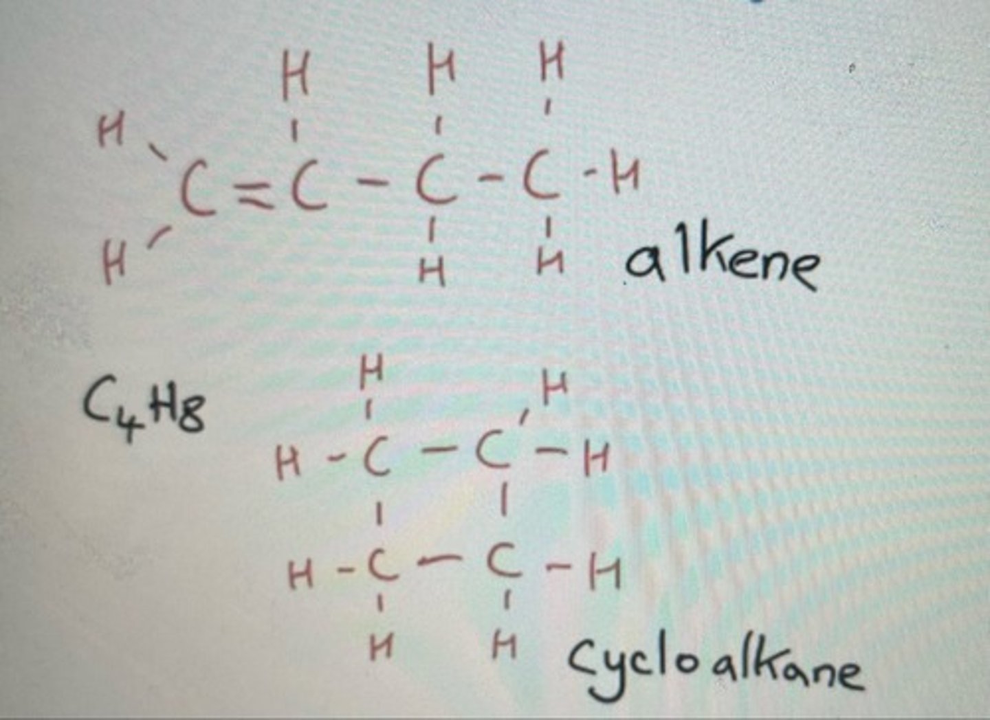 <p>Functional group isomer of C4H8</p>