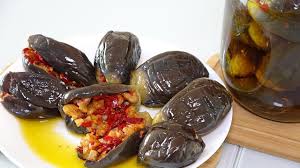 <p>makdous (stuffed marinated eggplants) </p>