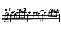<p>Diminution of the main theme and quaver decoration (quaver notes in between main notes of the theme)</p><p>Mainly same rhythms as before</p>