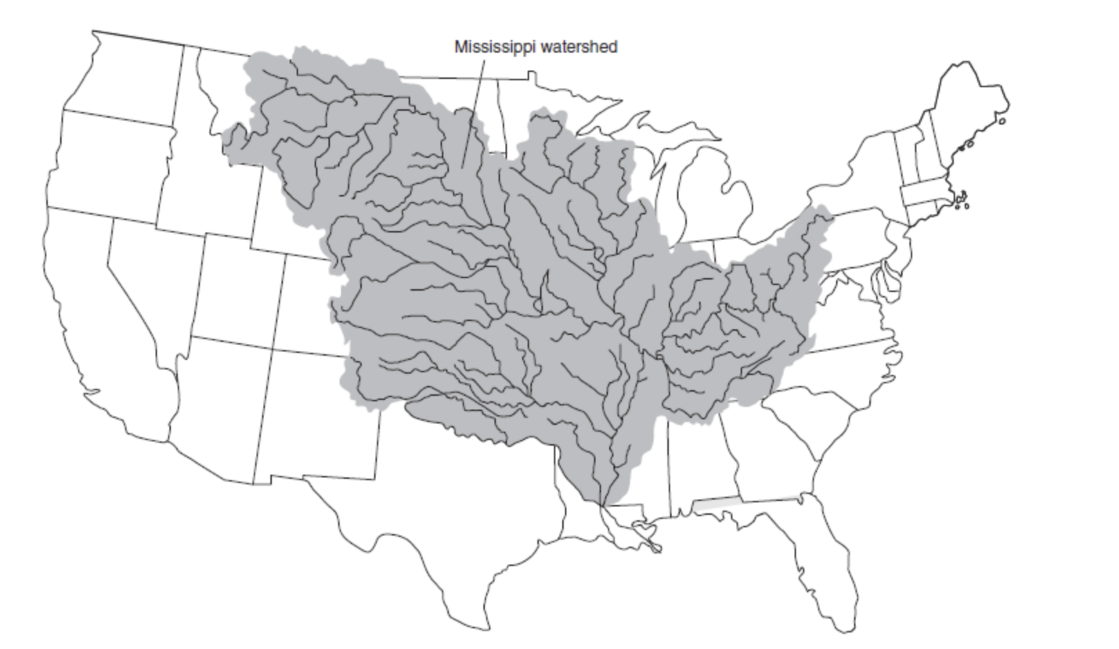 Figure 12.1 Mississippi watershed.