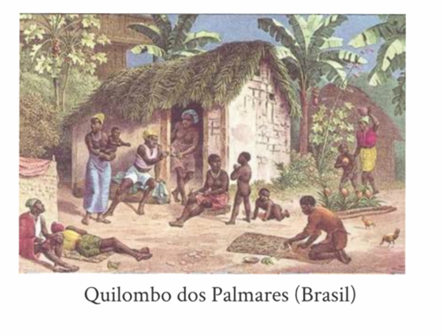 <p>escaped slave settlements (Maroon community) in Brazil.</p>