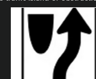 Regulatory sign: Keep to the right of the traffic island or obstruction