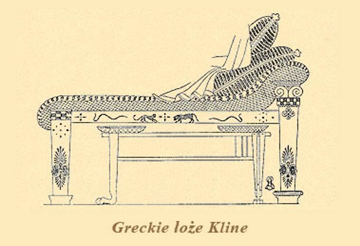 <p>Rodzaj łoża lub biesiady, teraz klismos</p>