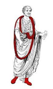 imperial toga for the sons of nobility, magistrates, or high priests. 2"-3" purple border