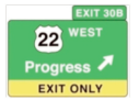 <p>IF YOU SEE THIS SIGN ABOVE YOUR LANE, YOU:</p><p> A. May not exit the freeway in this lane </p><p>B. May continue through the interchange or exit the freeway in this lane </p><p>C. May stay in this lane and continue through the interchange </p><p>D. Must exit the freeway if you stay in this lane</p>