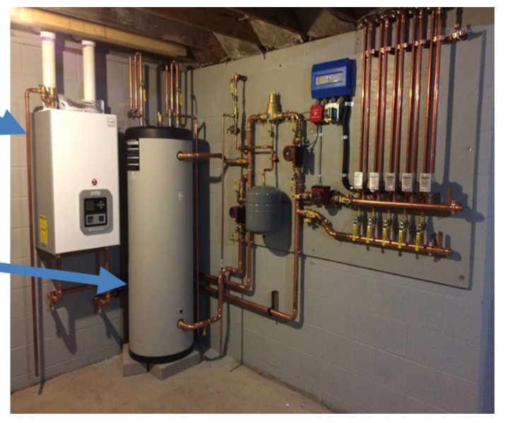 <p>heats water &amp; convert it to steam to offer radiant heating. The steam produced is distributed throughout the home via circuit of pipes connected to radiators.</p>