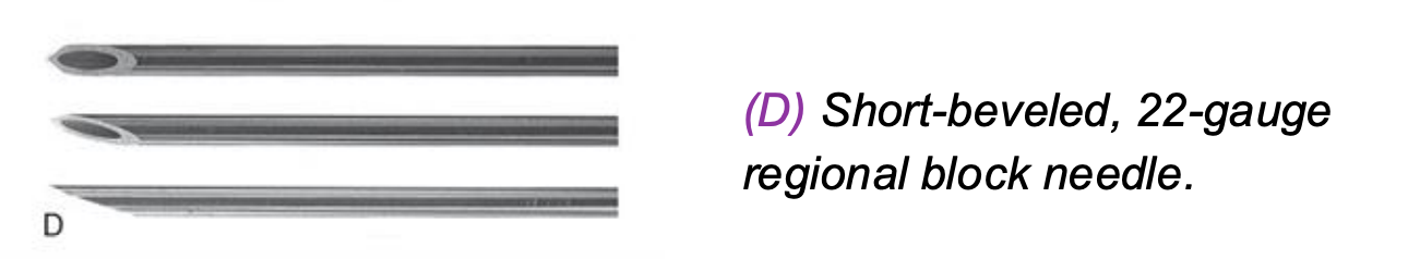 <ul><li><p><strong>Short bevel</strong> reduces risk of nerve injury</p></li><li><p>Better <strong>tactile feedback</strong> when passing through tissues</p></li><li><p>Commonly used fo<span style="color: rgb(147, 228, 211);">r <strong>peripheral nerve and neuraxial techniques</strong></span></p></li><li><p>Provides a safety balance between penetration and control</p></li></ul><p></p>
