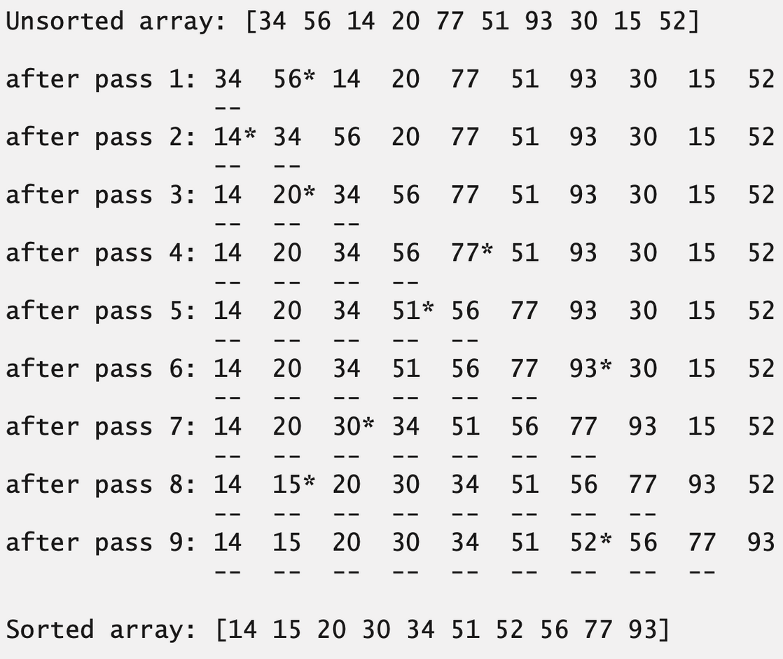 <p>In ascending order: <span style="background-color: transparent; font-family: "Josefin Sans", sans-serif;"><span>if you’re given an array</span></span></p><ol><li><p><span style="background-color: transparent; font-family: "Josefin Sans", sans-serif;"><span>Work left to right</span></span></p></li><li><p><span style="background-color: transparent; font-family: "Josefin Sans", sans-serif;"><span>Examine each item and compare it to items on its left</span></span></p></li><li><p><span style="background-color: transparent; font-family: "Josefin Sans", sans-serif;"><span>Insert the item in the correct position in the array</span></span></p></li></ol><p><span style="background-color: transparent; font-family: "Josefin Sans", sans-serif;"><span>The array will form sorted and unsorted portions.</span></span></p>