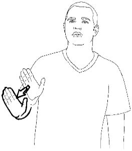 Push your open palm at the
person to whom you are referring,
or to one side if they are not present
