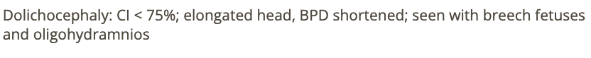 <p>a) dolichocephaly </p>