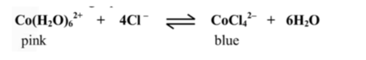 <p>The reaction is endothermic.</p><p>Cooling a substance favours the reactant side.</p>