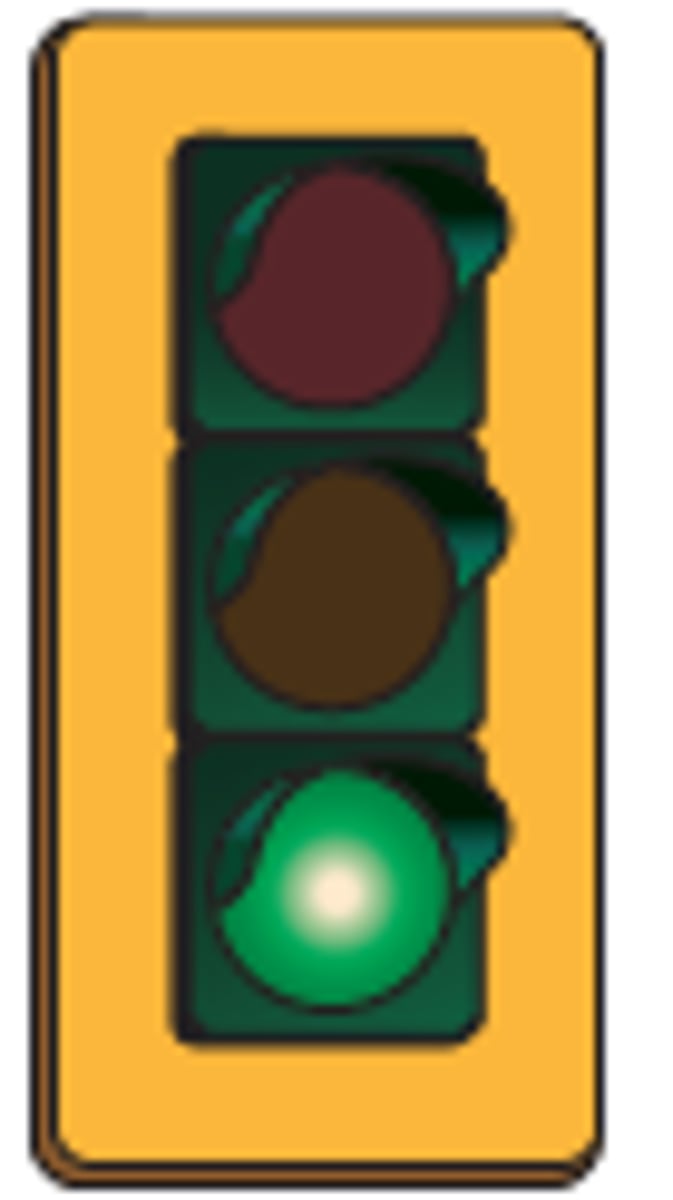 <p>You can go thru the intersection when its clear</p>