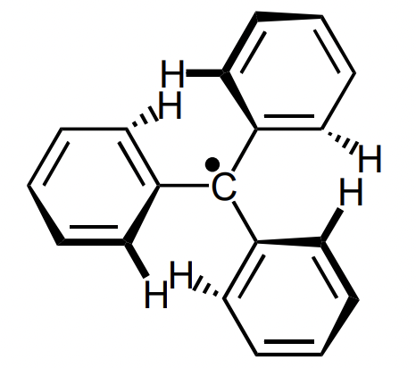 <p>describe the stabilisation of triphenyl radical </p>