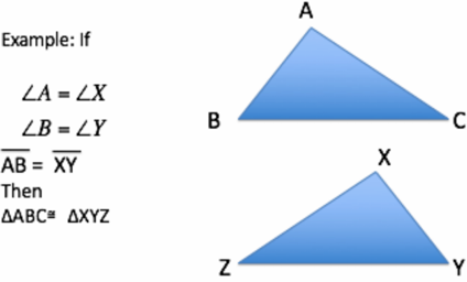 <ul><li><p>Two corresponding angles and the side they include are congruent.</p></li></ul><p></p>