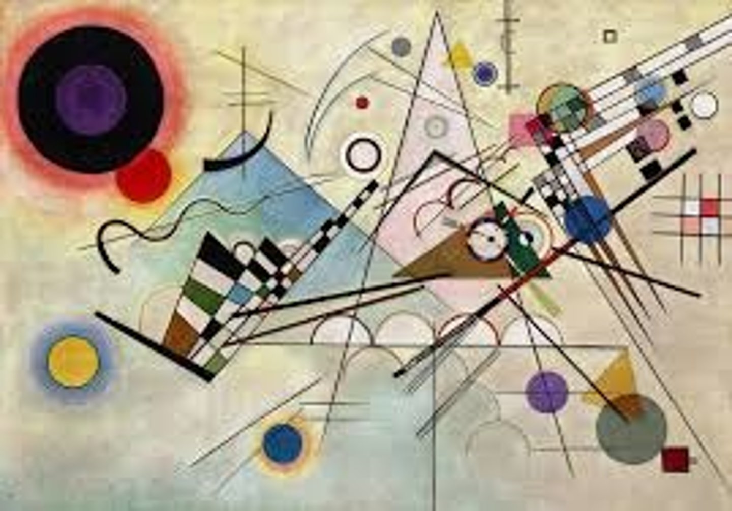 <p>Reeks schilderijen van Wassily Kandinsky</p><p>Korte uitleg:De Composities zijn doordacht opgebouwde abstracte werken, waarin Kandinsky grote spirituele thema’s uitbeeldt, zoals strijd en vernieuwing.</p><p>Kenmerken:</p><p>Abstracte vormen en dynamische lijnen</p><p>Symbolische kleuren</p><p>Muzikale structuur (zoals in een muziekcompositie)</p><p>Minder spontaan dan Improvisaties, meer gepland</p><p>Doel: Gevoel en geestelijke inhoud overbrengen via kleur, vorm en ritme.</p>