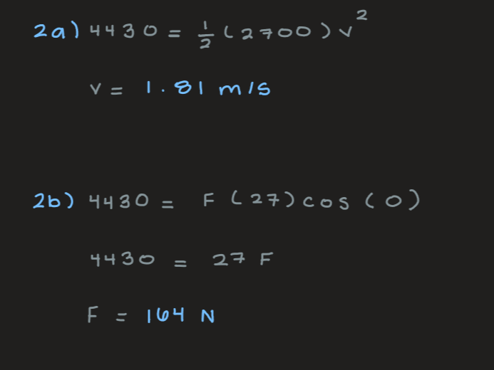 <ol><li><p>1.81 m/s</p></li><li><p>164 N</p></li></ol>