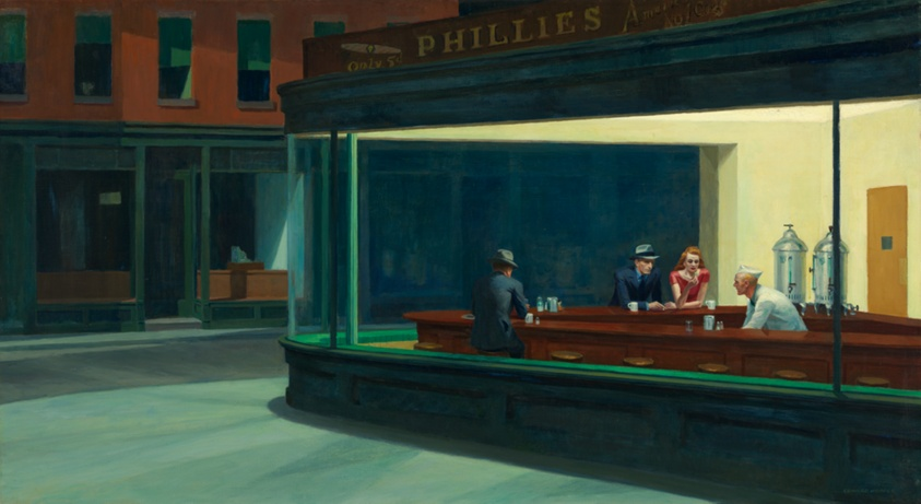 <ul><li><p><span>His work demonstrates that realism is not merely a literal or photographic copying of what we see, but an interpretive rendering</span></p></li><li><p><span>Nighthawks</span></p></li></ul><p></p>