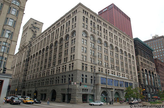 <p>A complex architectural project by Adler & Sullivan in Chicago, featuring advanced engineering, innovative use of technology, and a unified material approach, completed in 1889.</p>