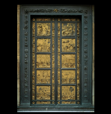 <p><span>Ghiberti, <em>Gates of Paradise</em>, Florence Baptistery, 1425-1452</span></p>