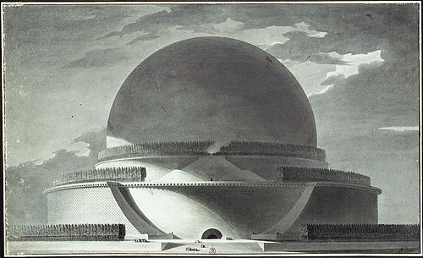 <p>1728-1799 : Visionair neoclassicus die zocht naar de expressieve kracht van zuivere geometrische vormen. Bekend om zijn utopische ontwerp voor het monument voor Newton als perfecte bol.</p>