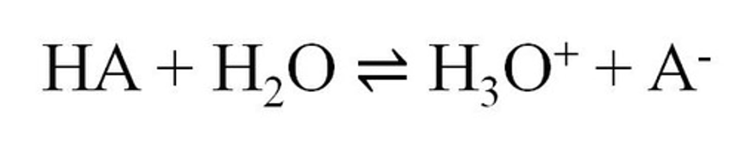 <p>The acid dissociation constant, indicating the strength of an acid in solution.</p>