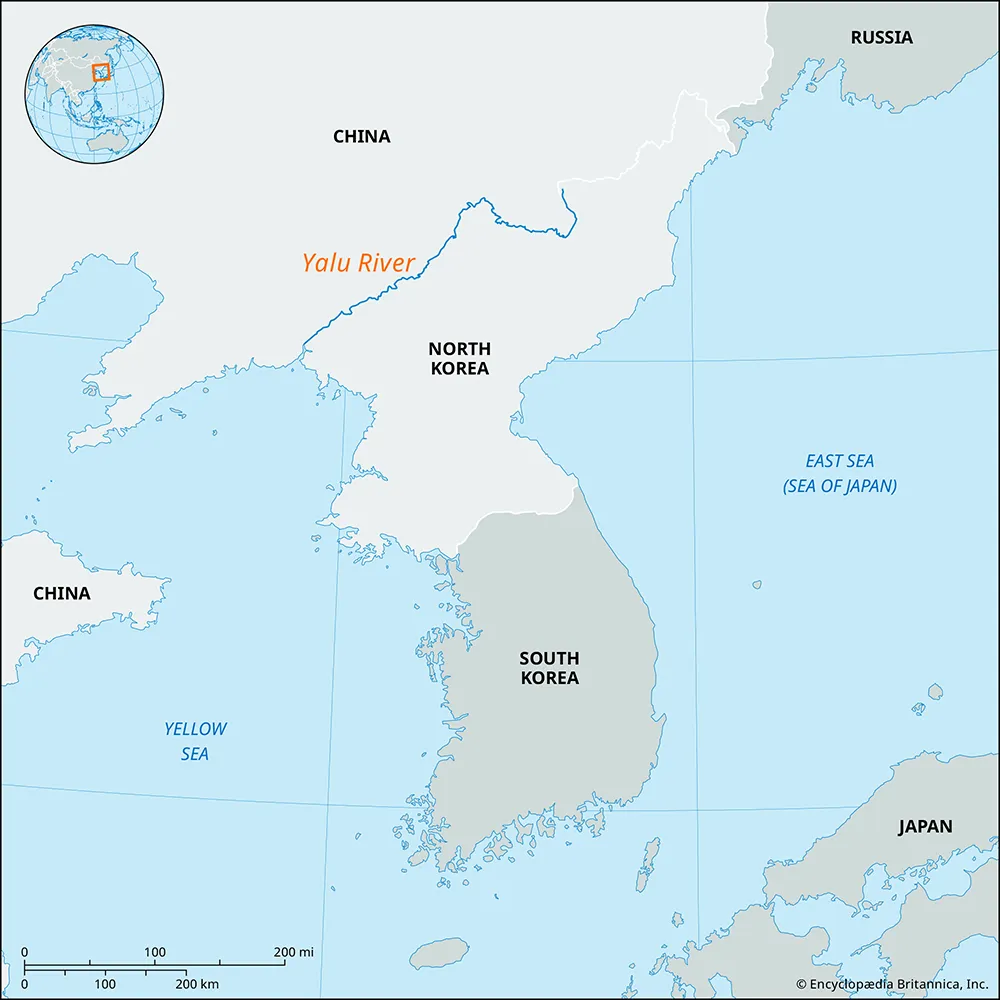 <p> – Border between North Korea and China; Chinese forces crossed it to enter the war.</p>