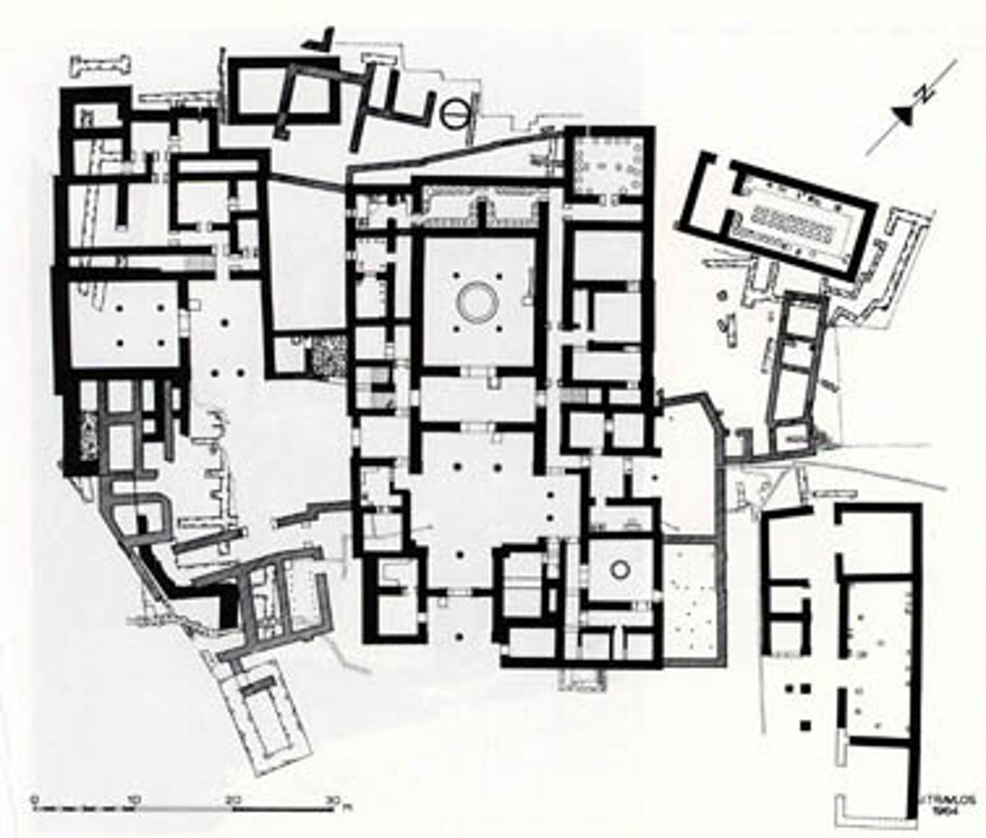 <p>Stone, wood, and fresco structure from the Late Bronze Age (ca. 1700-1400 BCE); multi-story, labyrinthine; center of Minoan political/religious life; includes frescoes, light wells, and storage systems.</p>
