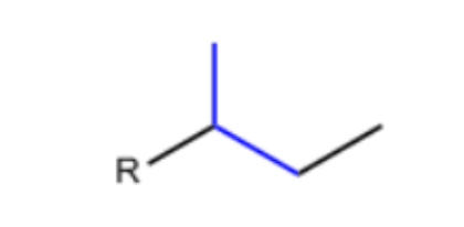 <p>Head carbon is bonded to two different groups</p>