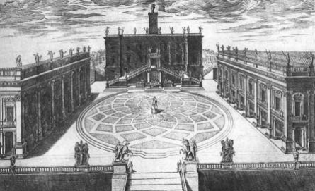 -1536
-Michelangelo Buonarroti
-Organization deviates from purity of Renaissance geometry
-Subtle tension of angled plan and oval plaza
-Ideas beginning to become "Mannerism"