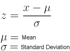 <p>a measure of how many standard deviations you are away from the mean (negative = below, positive = above) . . . calculated by (observation - mean)/(standard deviation)</p>