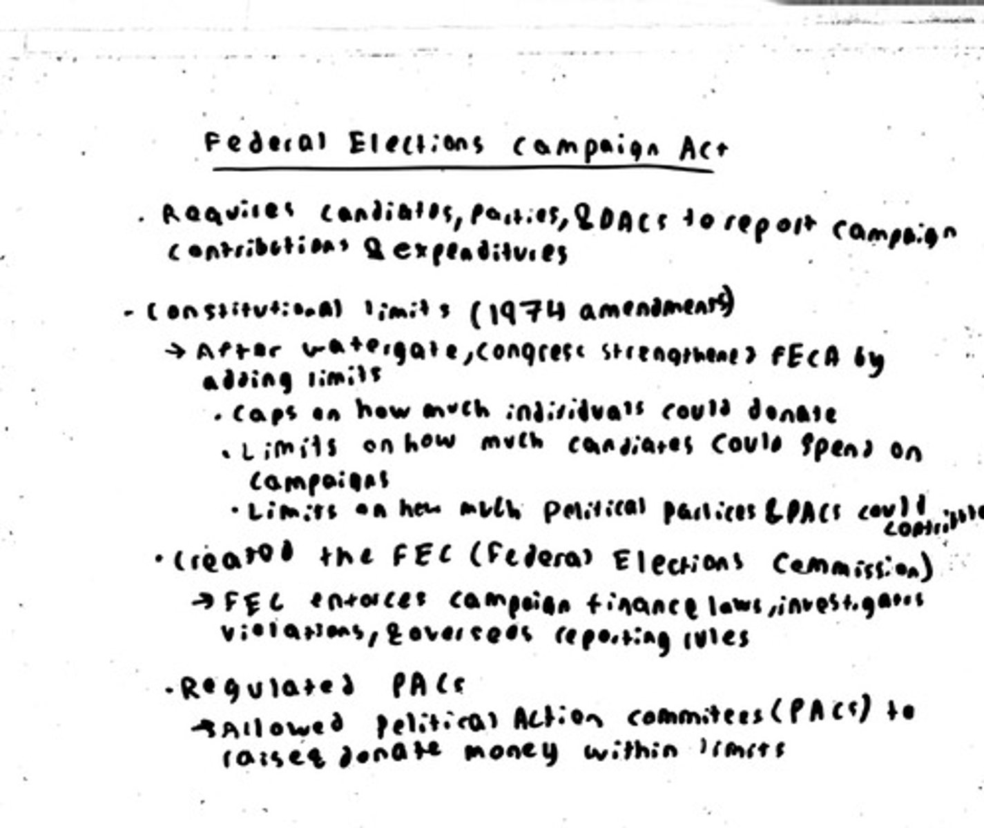<p>Law regulating campaign finance and disclosure.</p>