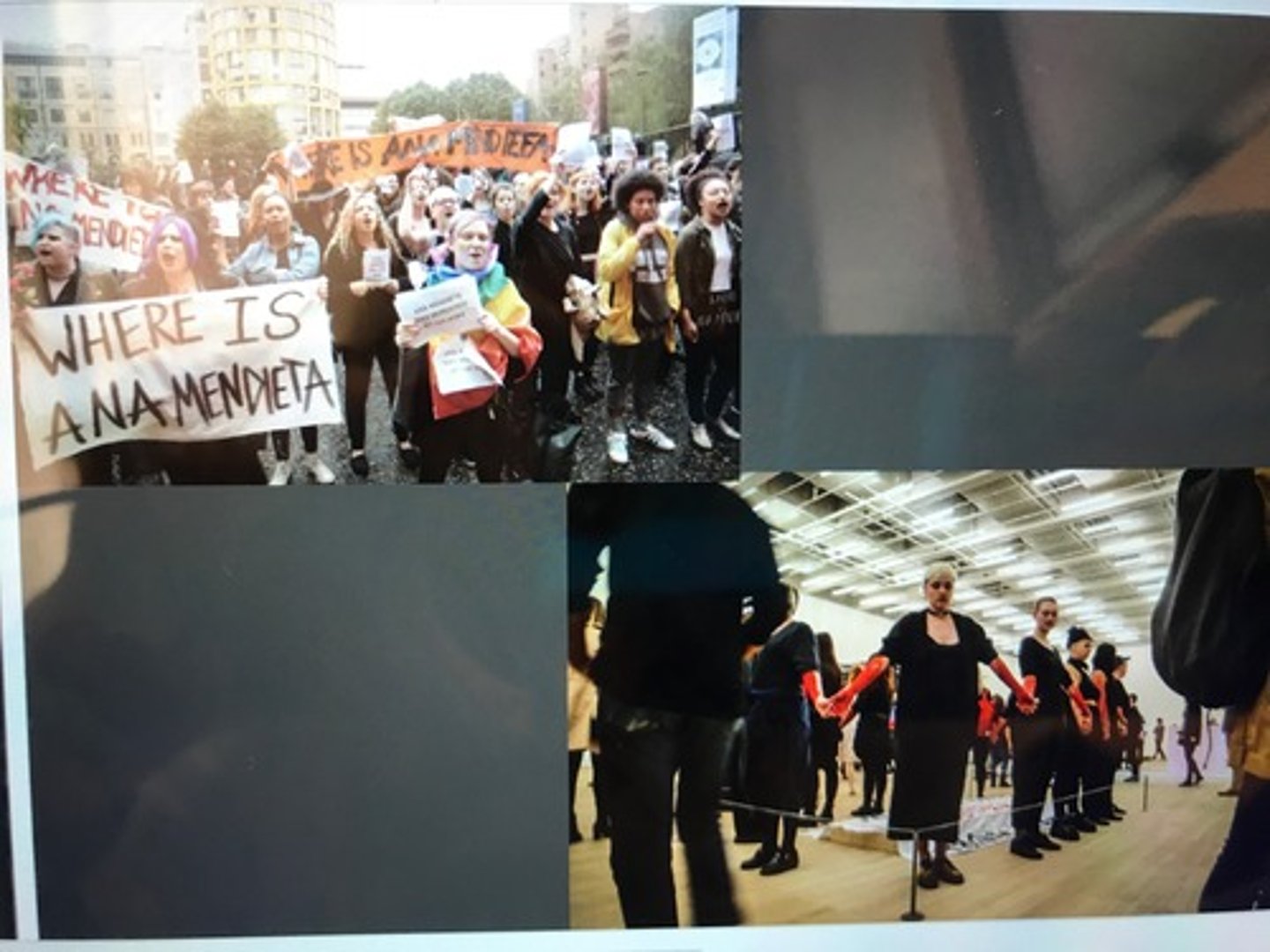 <p>is a feminist activist collective that protests the art world's systemic exclusion of female, non-binary, and POC artists, specifically highlighting the 1985 death of Ana Mendieta. They protest the glorification of Minimalist sculptor Carl Andre, Mendieta's husband who was acquitted of her murder.</p>