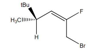 <p>Assign each chiral center in the molecule as R or S, and each alkene as E or Z. You must show work to earn credit.</p>