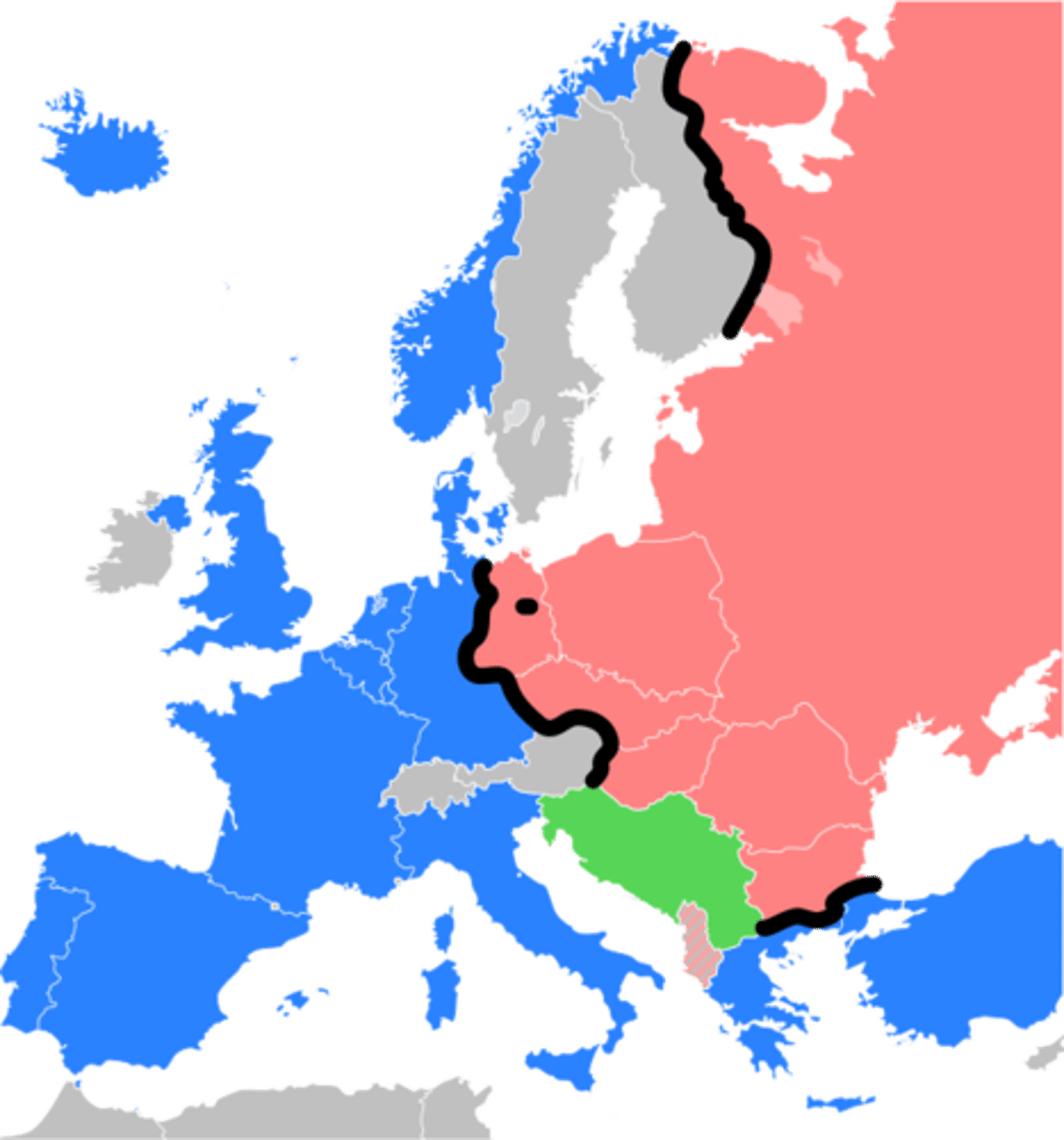 <p>A term popularized by British Prime Minister Winston Churchill to describe the Soviet Union's policy of isolation during the Cold War.</p>