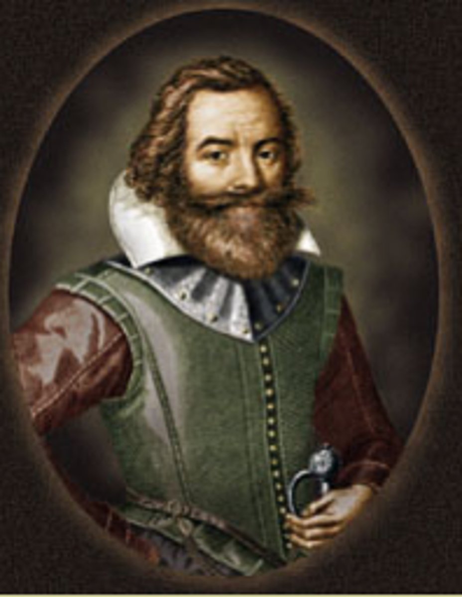 <p>Because of his forceful leadership, Jamestown barely survived its first five years. (p. 25)</p>