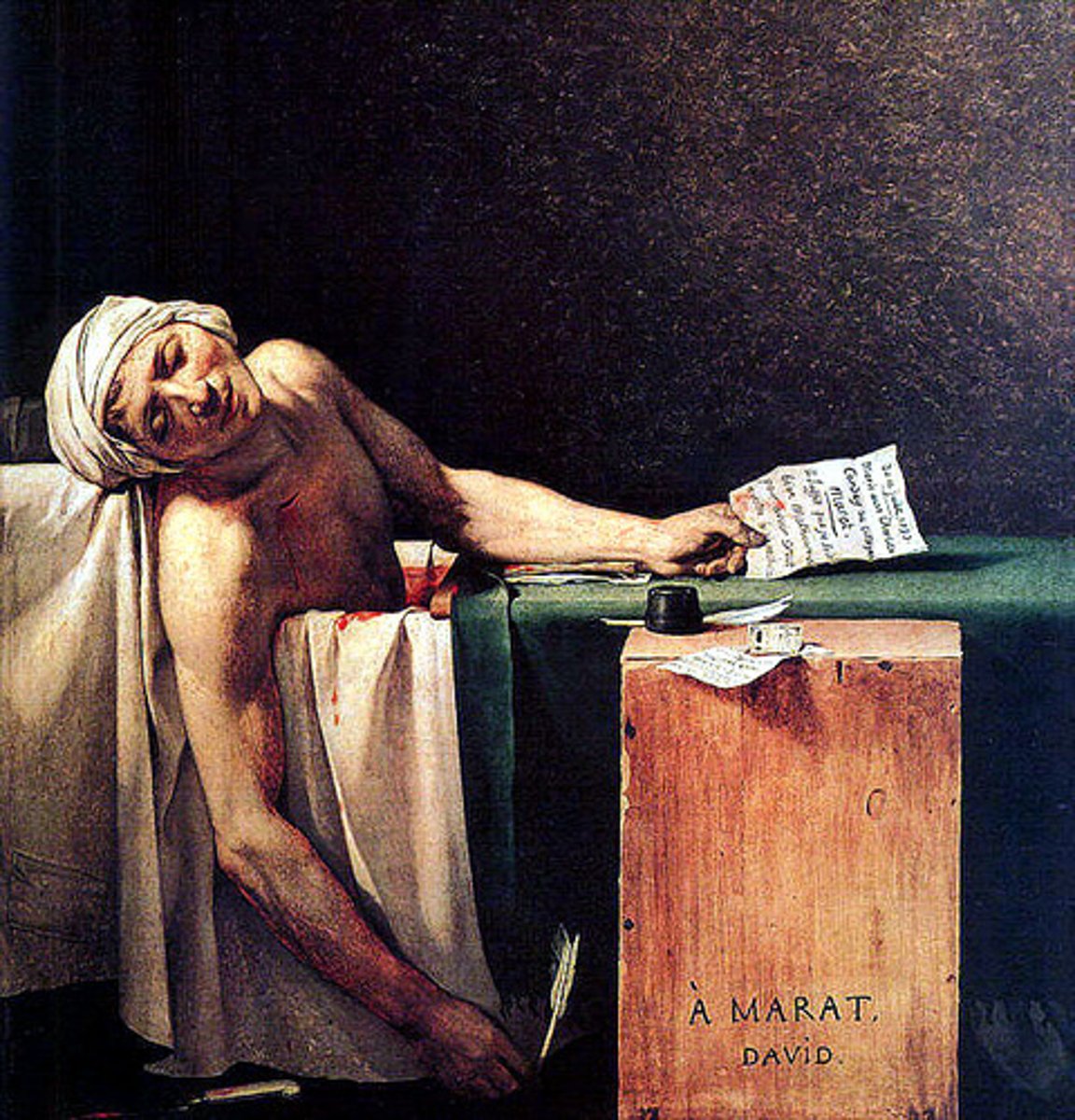 <p>French painter; his works include The Oath of the Horatii (17850 and The Death of Marat (1793); "The King of Neoclassicism" and "propagandist for all sides"; reworked classical paintings to fit political narratives of his time</p>