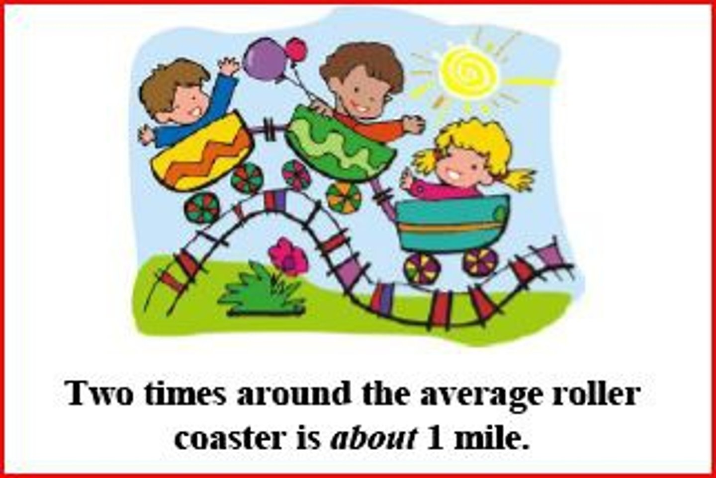 <p>A customary unit of length.</p><p>1 mile = 5,280 feet</p>