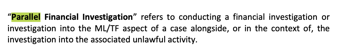 <p>a. parallel financial investigation</p>