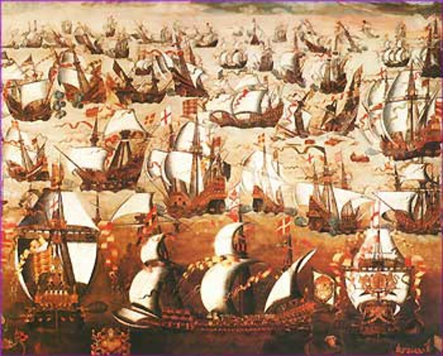 <p>English fleet defeats the Spanish Armada.</p>