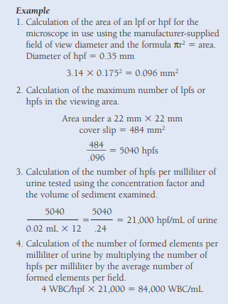 Figure 1: Examples of microscope result conversions and calculations