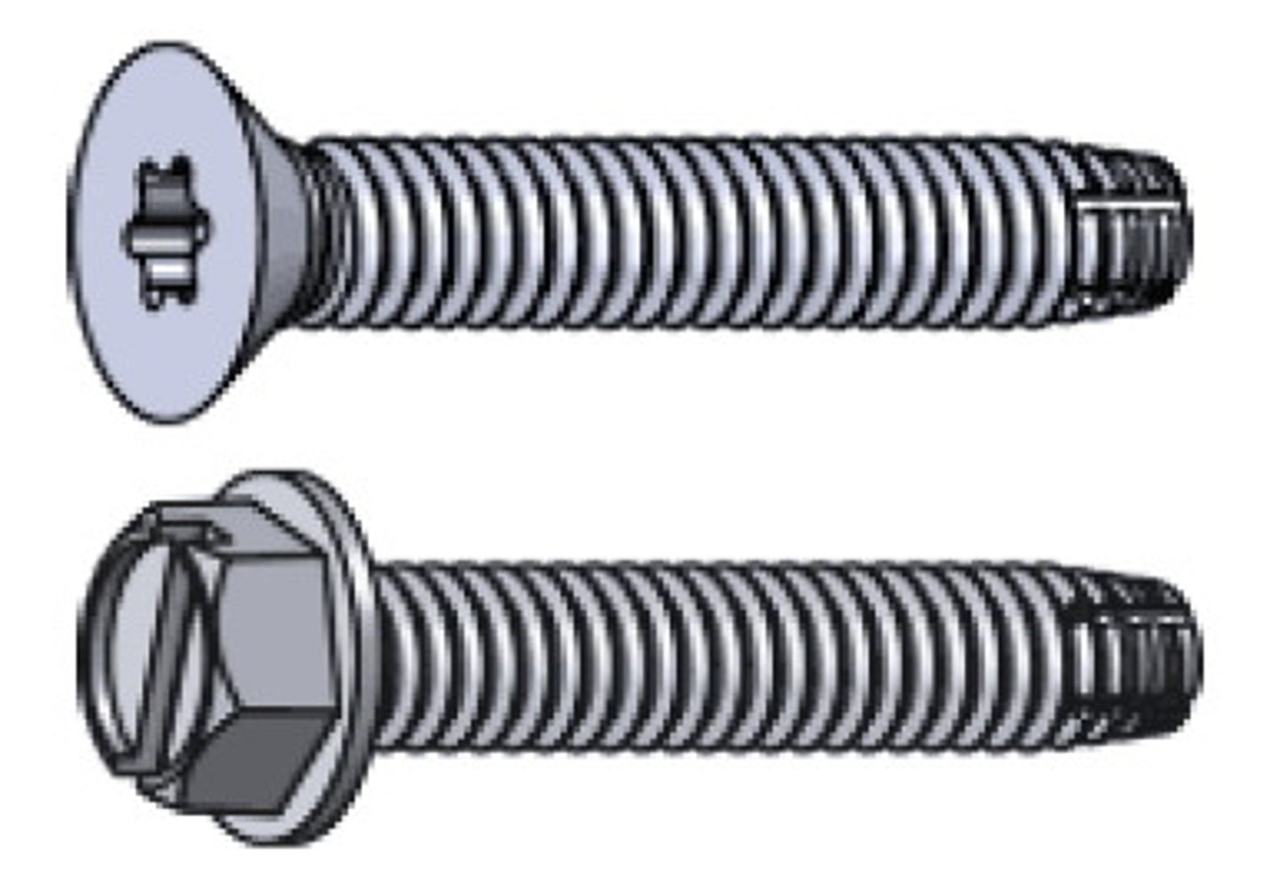 <p>Machine screws with a thread cutting (self tapping) point</p>