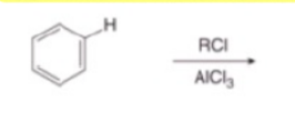 <p>Friedel-Crafts alkylation—- Replacement pf H by R</p>